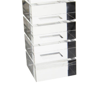 Orsina Carrie Large Glass Candle Holder – Clear Geometric Centerpiece