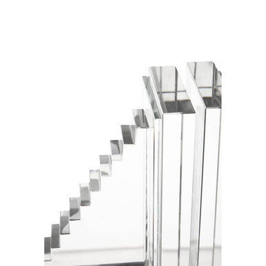 Orsina Carrie Crystal Bookends – Set of 2 Geometric L-Shaped Bookends