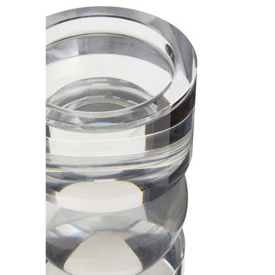 Orsina Carrie Small Crystal Bubble Candle Holder – Clear Glass Decor