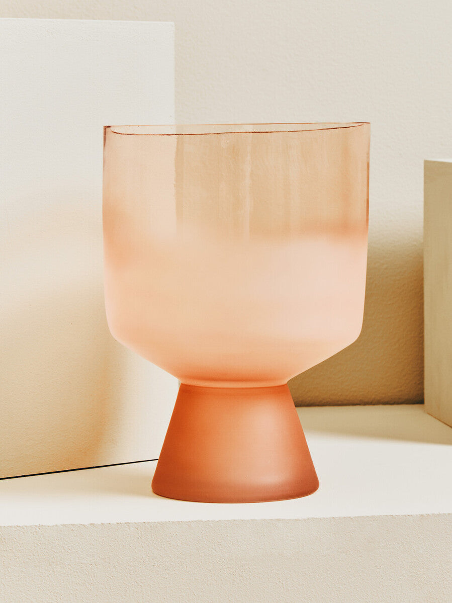 Orsina Baila Small Matte Pink Glass Vase – Modern Sculptural Decor