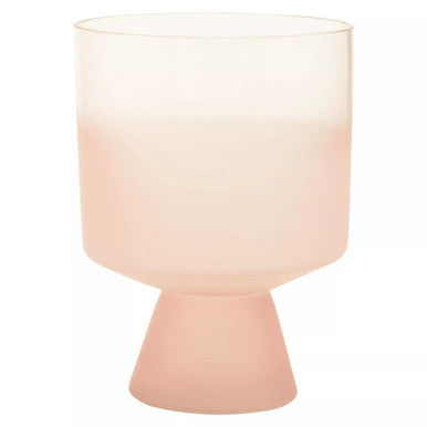 Orsina Baila Large Matte Pink Glass Vase – Ombre Sculptural Decor