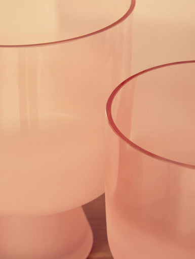 Orsina Baila Large Matte Pink Glass Vase – Ombre Sculptural Decor