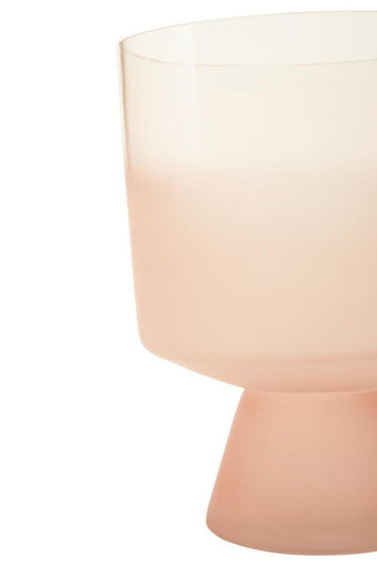 Orsina Baila Large Matte Pink Glass Vase – Ombre Sculptural Decor