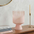 Orsina Baila Large Matte Pink Glass Vase – Ombre Sculptural Decor