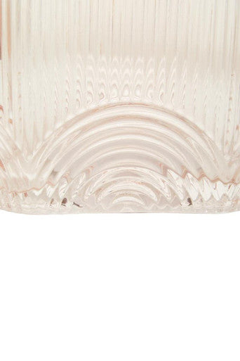 Orsina Bardi Small Pink Glass Vase – Ribbed Modern Bud Vase Decor