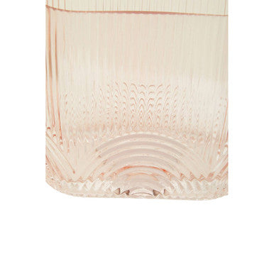 Orsina Bardi Large Pink Glass Vase – Ribbed Sculptural Centerpiece