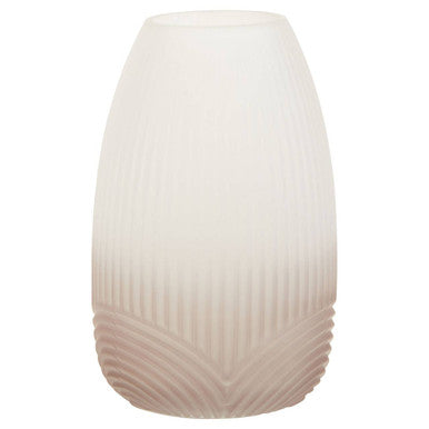 Orsina Blyth Small Grey Glass Vase – Ombre Textured Decorative Vase