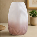 Orsina Blyth Large Grey Glass Vase – Modern Ombre Tapered Centerpiece