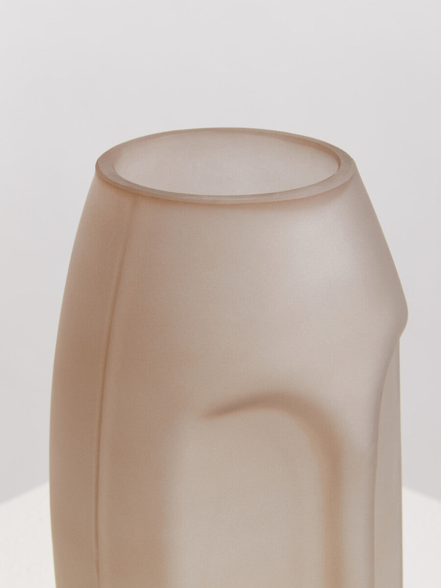 Orsina Viso Small Face Design Vase – Gold Glass Decorative Accent