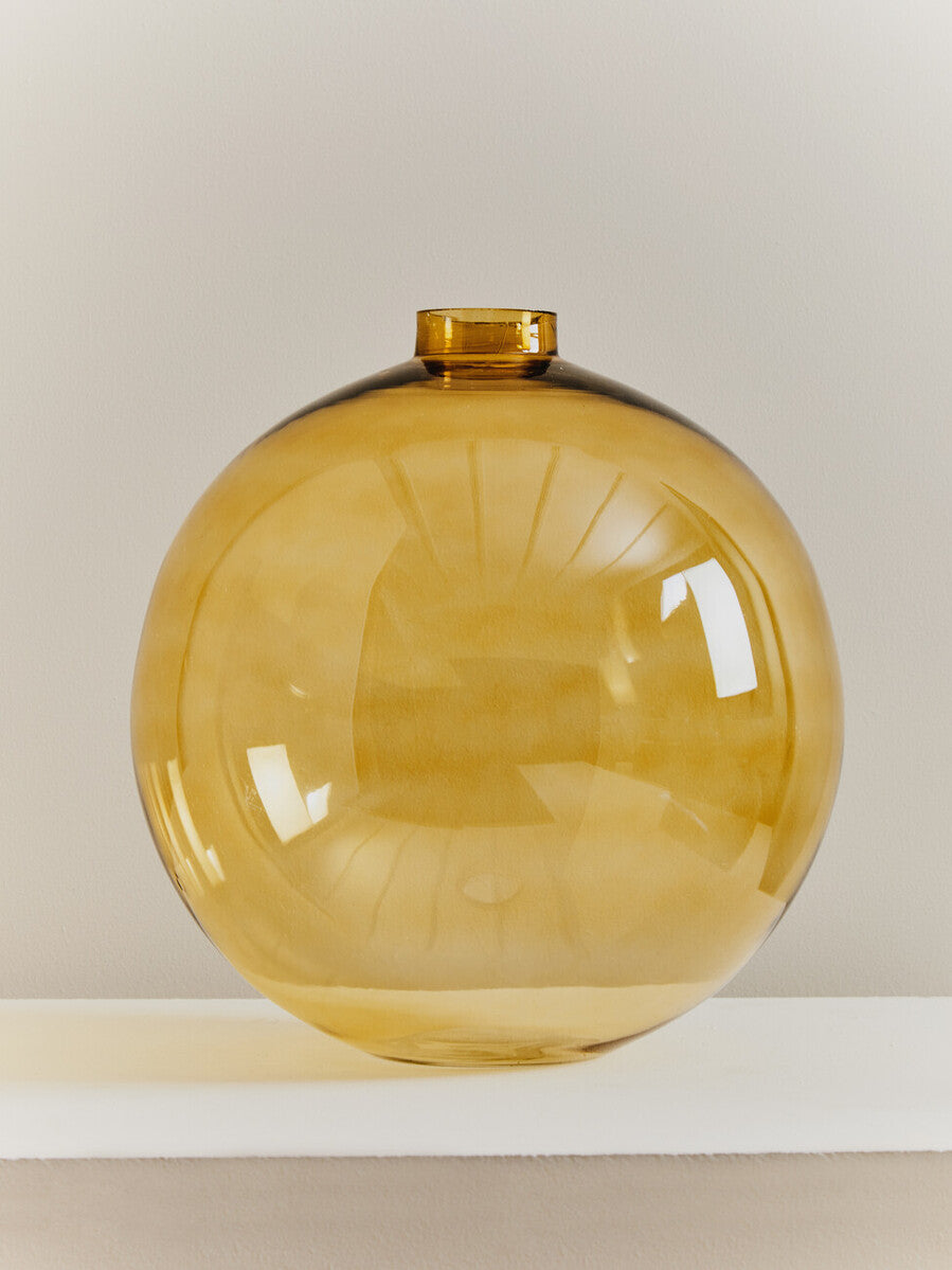 Orsina Bree Amber Glass Vase – Nordic Minimalist Home Decor Accent