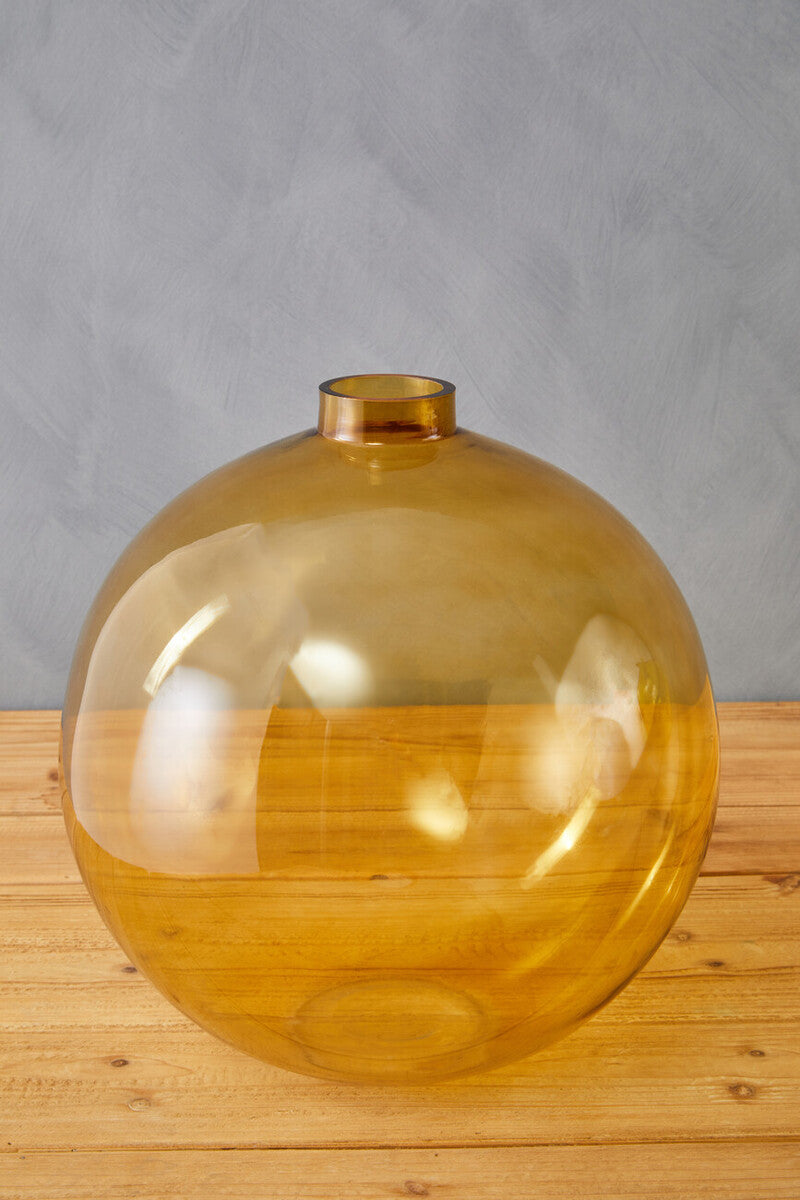 Orsina Bree Amber Glass Vase – Nordic Minimalist Home Decor Accent