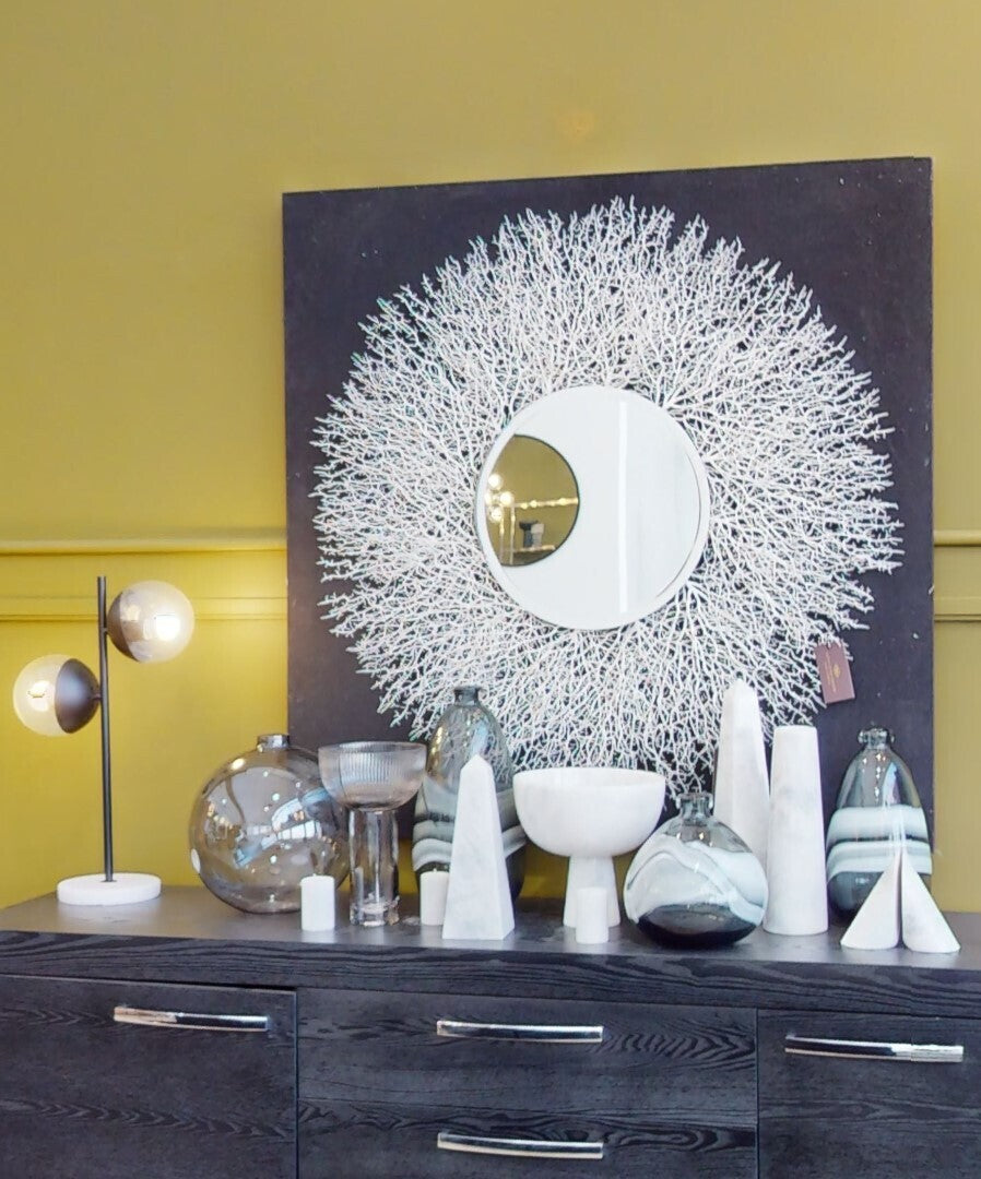 Orsina Bree Grey Glass Vase – Minimalist Scandinavian Flower Vessel