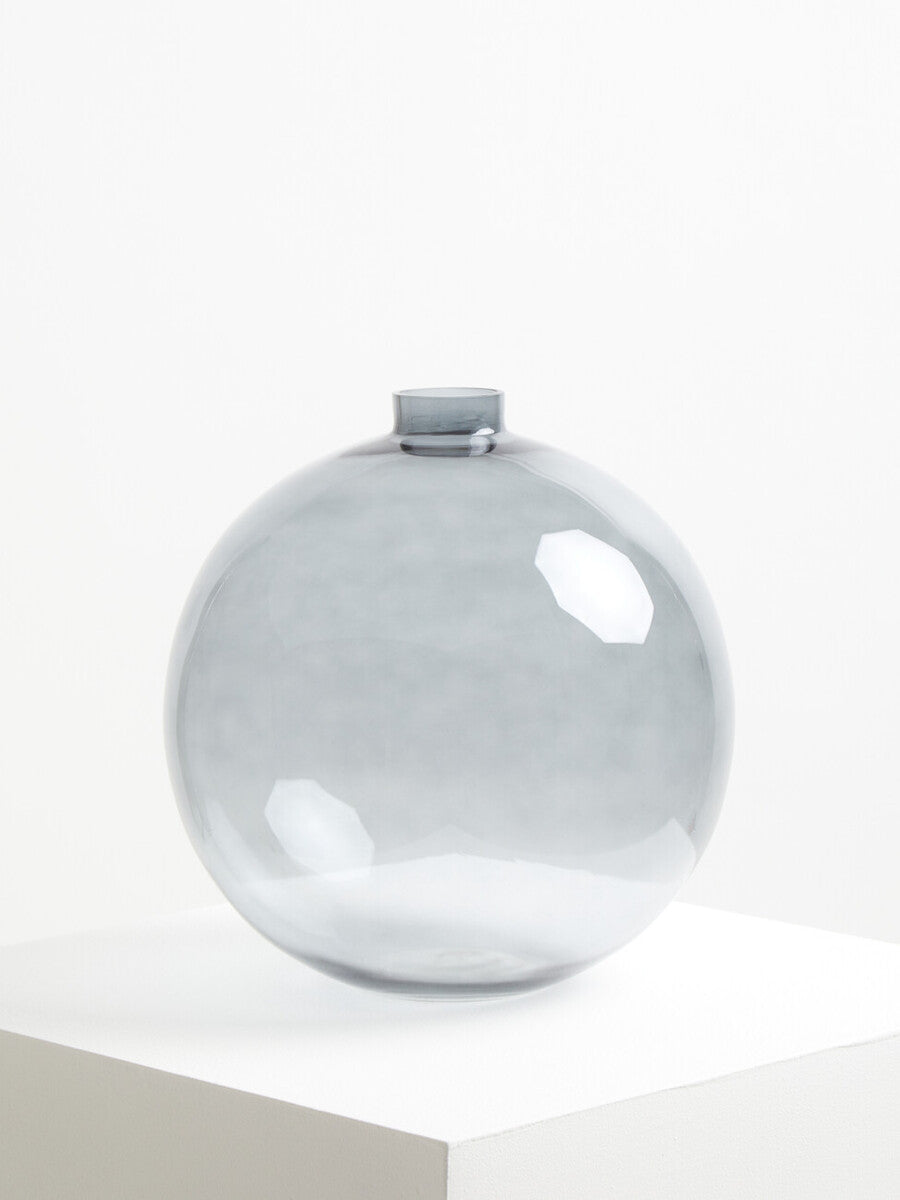 Orsina Bree Grey Glass Vase – Minimalist Scandinavian Flower Vessel