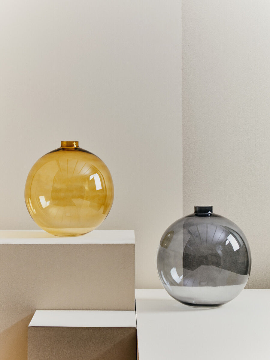 Orsina Bree Grey Glass Vase – Minimalist Scandinavian Flower Vessel