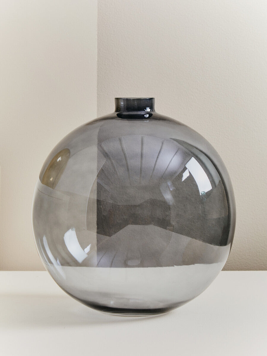 Orsina Bree Grey Glass Vase – Minimalist Scandinavian Flower Vessel