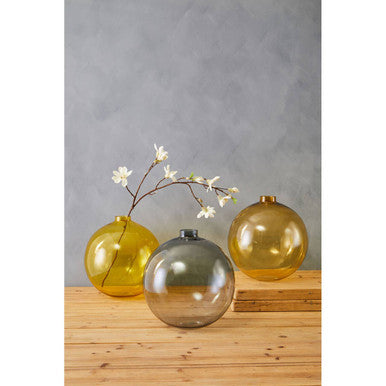 Orsina Bree Yellow Glass Vase – Minimalist Scandi Style Flower Vessel