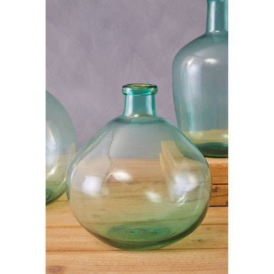 Orsina Bexley Blue Recycled Glass Vase – Ombre Rounded Centerpiece