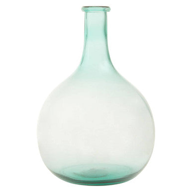 Orsina Bexley Blue Recycled Glass Vase – Large Bottleneck Design