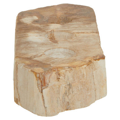 Orsina Relic Petrified Wood 3 Tealight Holder – Natural Table Centerpiece