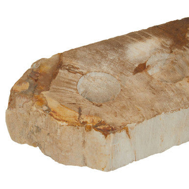 Orsina Relic Petrified Wood 3 Tealight Holder – Natural Table Centerpiece