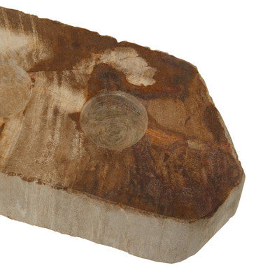 Orsina Relic Petrified Wood 3 Tealight Holder – Natural Table Centerpiece