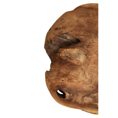 Orsina Seraya Teak Wood Bowl with Hammered Aluminium Inlay