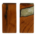 Orsina Sakra Black Teak and Resin Bookends – Set of 2 Sculptural Decor