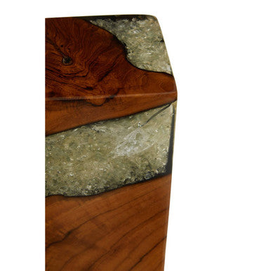 Orsina Sakra Black Teak and Resin Bookends – Set of 2 Sculptural Decor