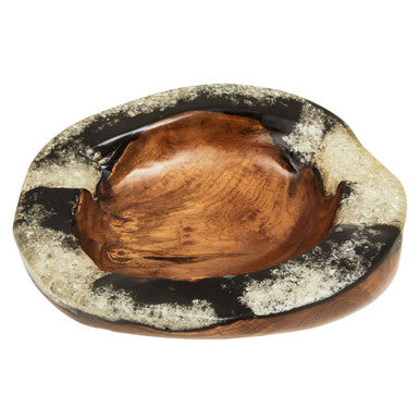 Orsina Sakra Black Teak and Resin Decorative Bowl – Handcrafted