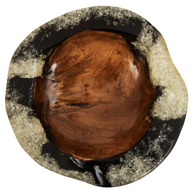 Orsina Sakra Black Teak and Resin Decorative Bowl – Handcrafted