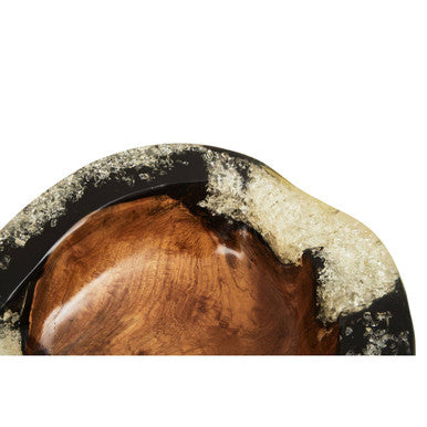 Orsina Sakra Black Teak and Resin Decorative Bowl – Handcrafted