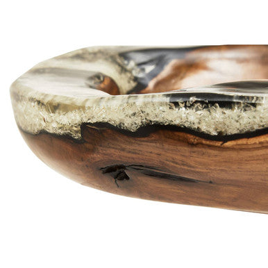 Orsina Sakra Black Teak and Resin Decorative Bowl – Handcrafted