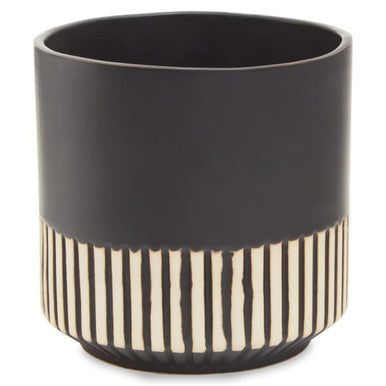 Orsina Kiso Large Ceramic Planter – Modern Hand-Carved Indoor Pot