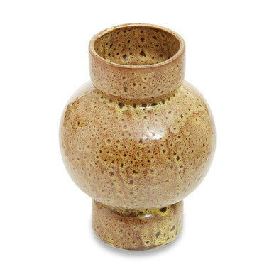 Orsina Yakira Small Ceramic Vase – Brown Speckled Modern Sculptural Decor