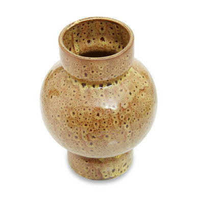 Orsina Yakira Small Ceramic Vase – Brown Speckled Modern Sculptural Decor