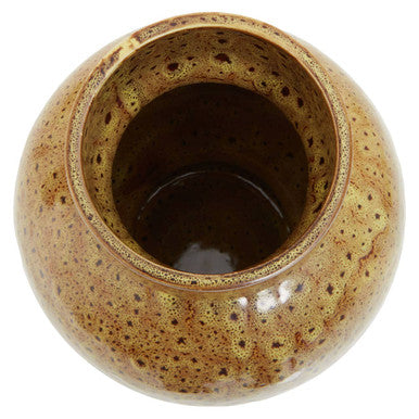 Orsina Yakira Small Ceramic Vase – Brown Speckled Modern Sculptural Decor