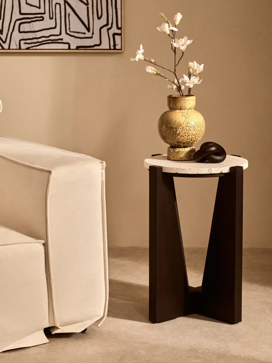 Orsina Yakira Small Ceramic Vase – Brown Speckled Modern Sculptural Decor