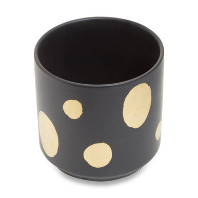 Orsina Yuri Ceramic Planter – Black and Gold Indoor Modern Plant Pot
