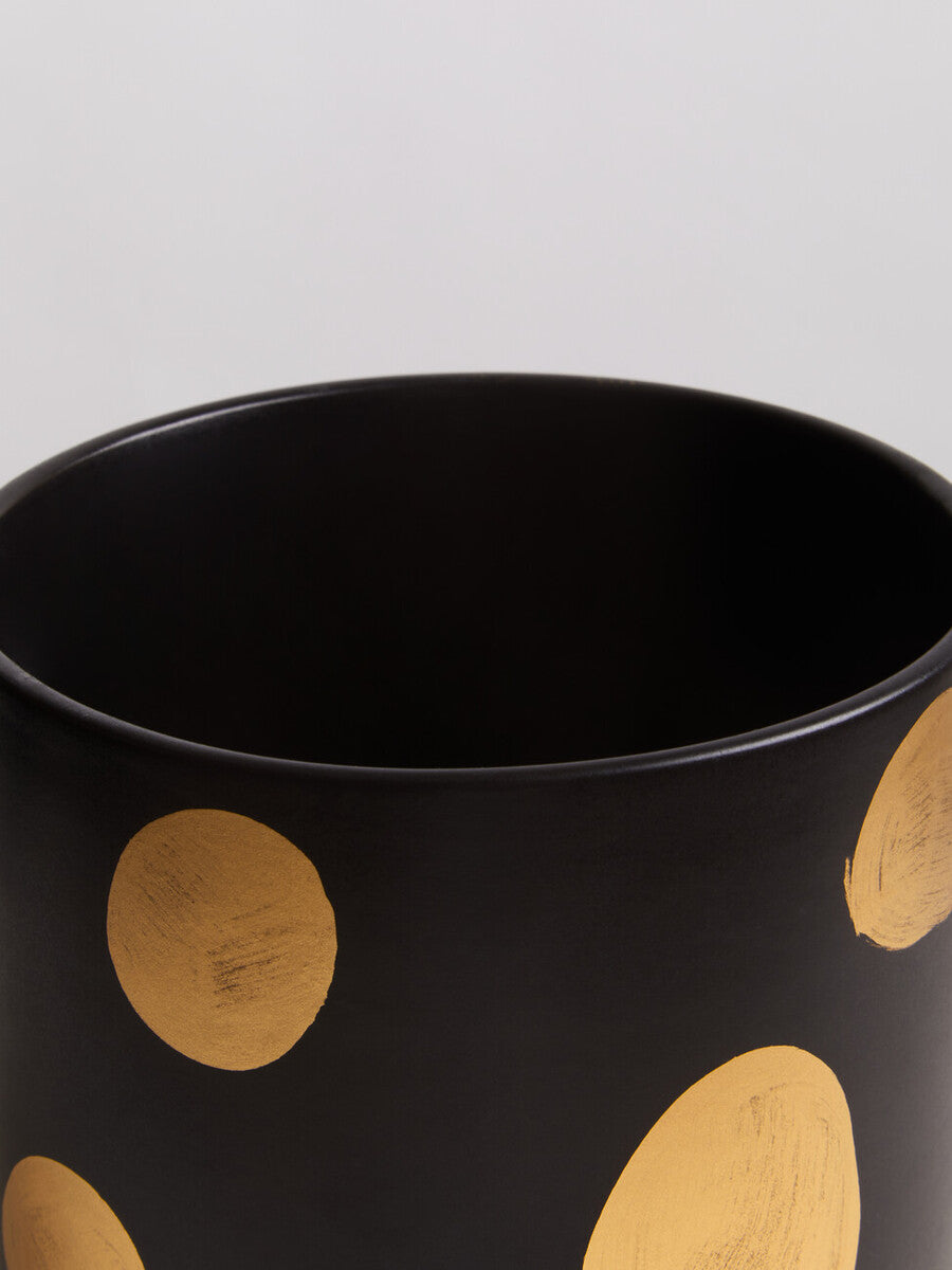 Orsina Yuri Ceramic Planter – Black and Gold Indoor Modern Plant Pot