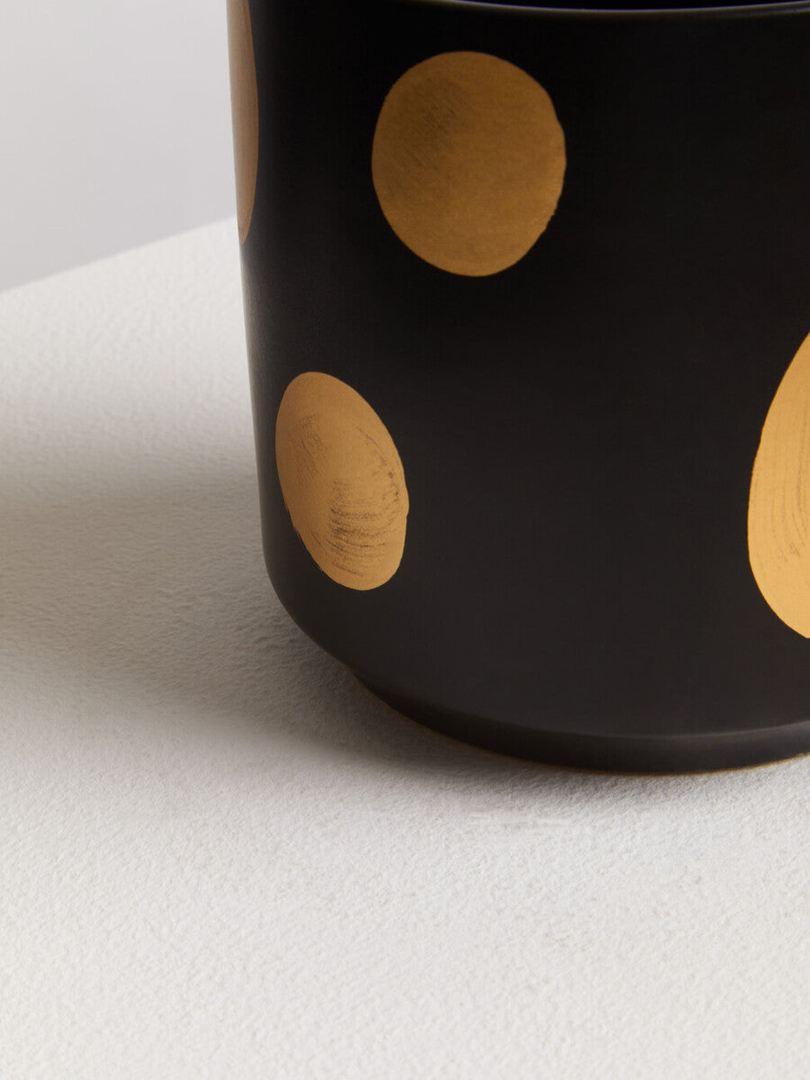 Orsina Yuri Ceramic Planter – Black and Gold Indoor Modern Plant Pot