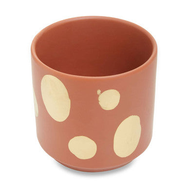 Orsina Yuri Small Terracotta Planter – Gold Spotted Indoor Pot