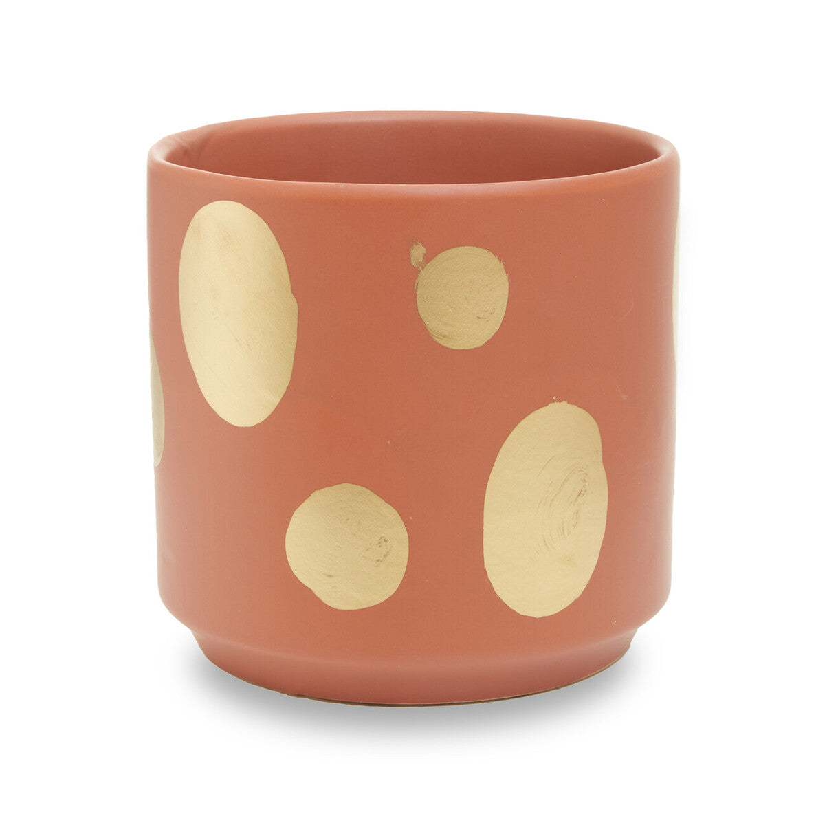 Orsina Yuri Small Terracotta Planter – Gold Spotted Indoor Pot