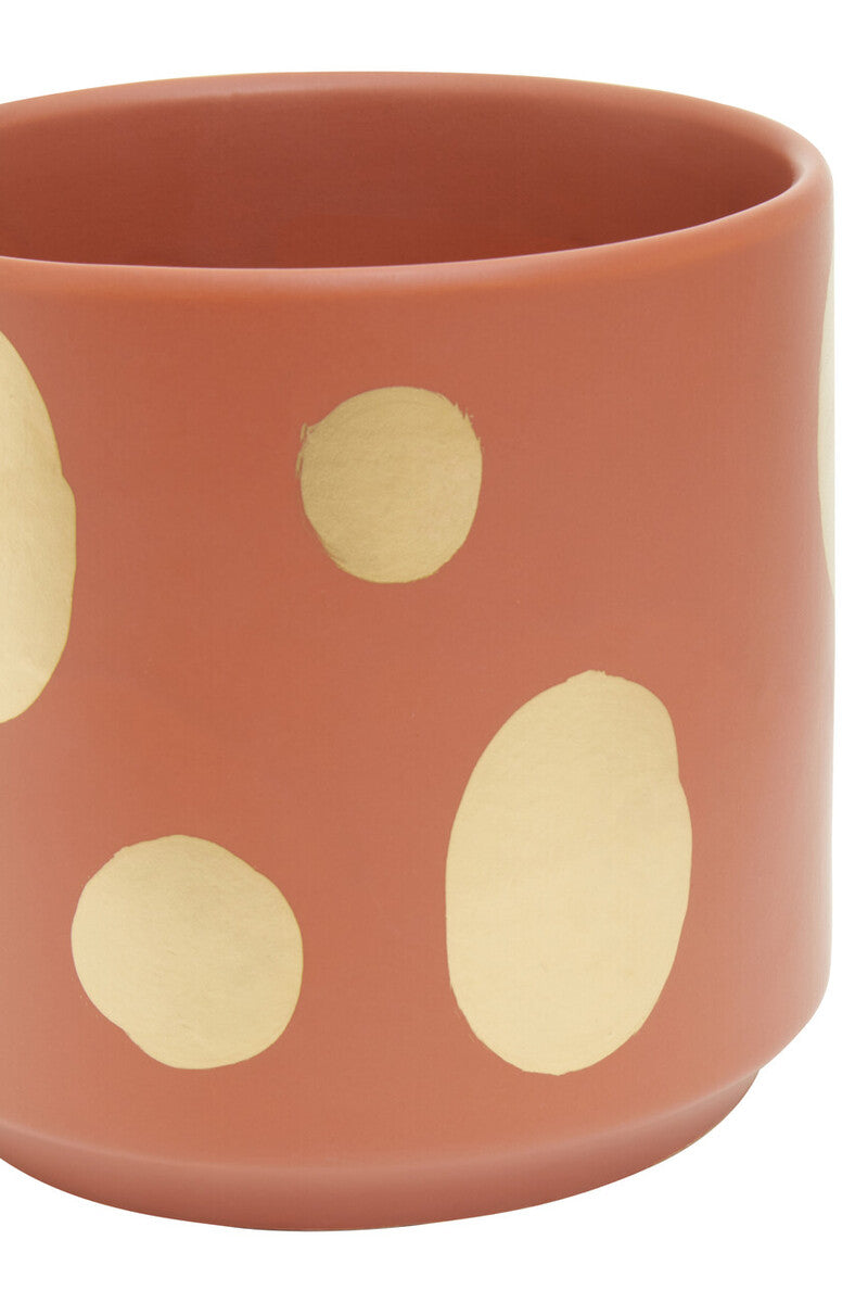 Orsina Yuri Small Terracotta Planter – Gold Spotted Indoor Pot