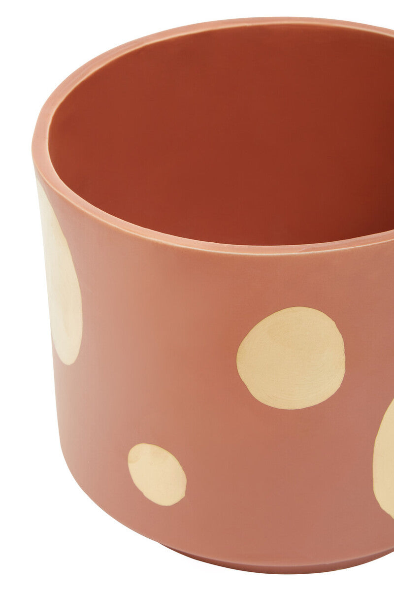 Orsina Large Terracotta Planter – Gold Spotted Ceramic Indoor Pot