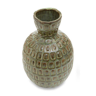 Orsina Yana Small Green Ceramic Vase – Round Bottle Flower Vase