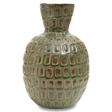 Orsina Yana Small Green Ceramic Vase – Round Bottle Flower Vase