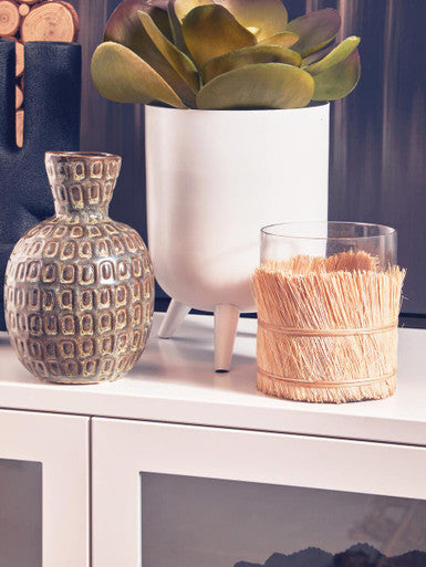 Orsina Yana Small Green Ceramic Vase – Round Bottle Flower Vase