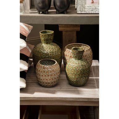 Orsina Yana Small Green Ceramic Vase – Round Bottle Flower Vase