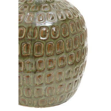 Orsina Yana Large Green Ceramic Vase – Textured Stoneware Centerpiece