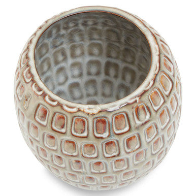 Orsina Yana Small Ceramic Planter – Cream Textured Indoor Plant Pot
